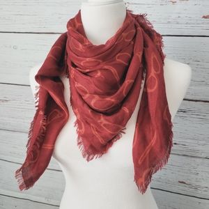 Maroon Scarf with Glasses Print